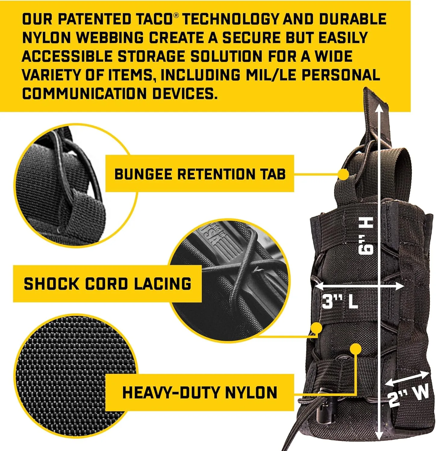 High Speed Gear Radio Pop-Up TACO MOLLE Compatible Communication Pouch
