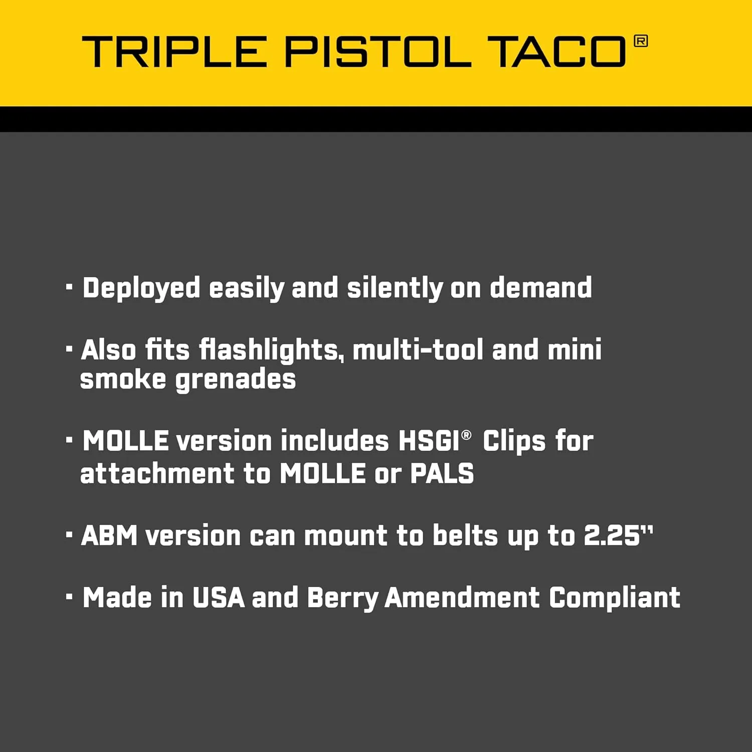 High Speed Gear Pistol TACO Single Magazine Pouch, MOLLE