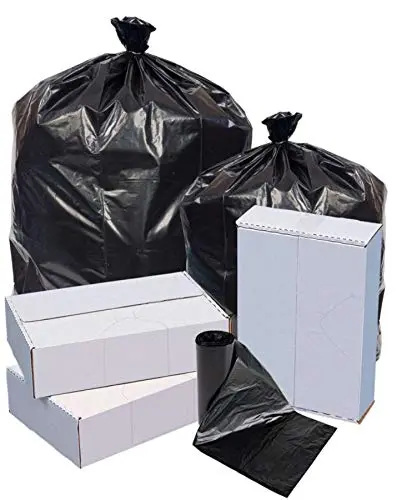 Highmark™ Repro Trash Liners, 1.5 mil, 60 Gallons, 70% Recycled, Black, Box Of 100 Liners