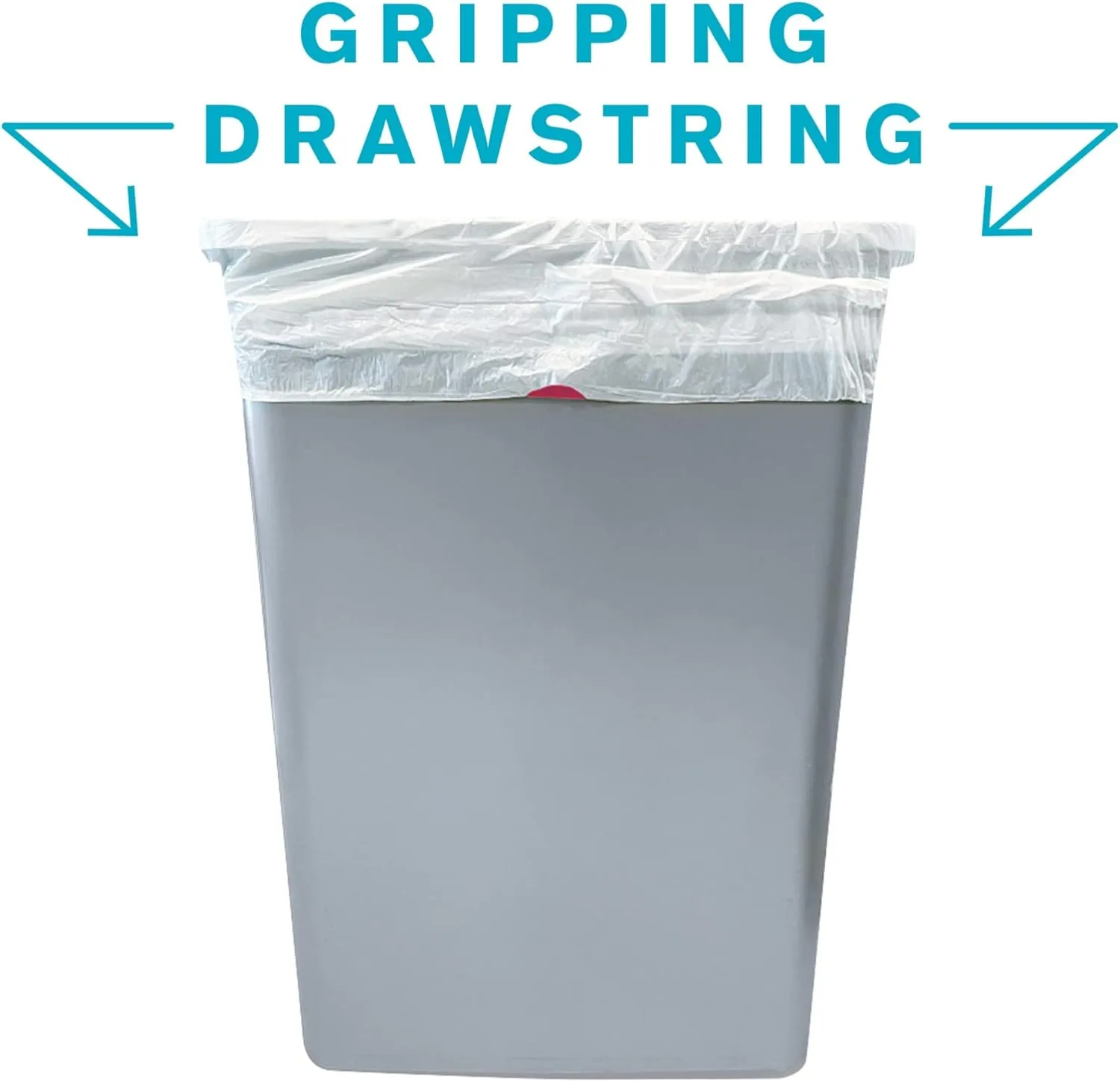 Highmark 0.9-mil Drawstring Trash Bags, 13 Gallon, White, Box of 120