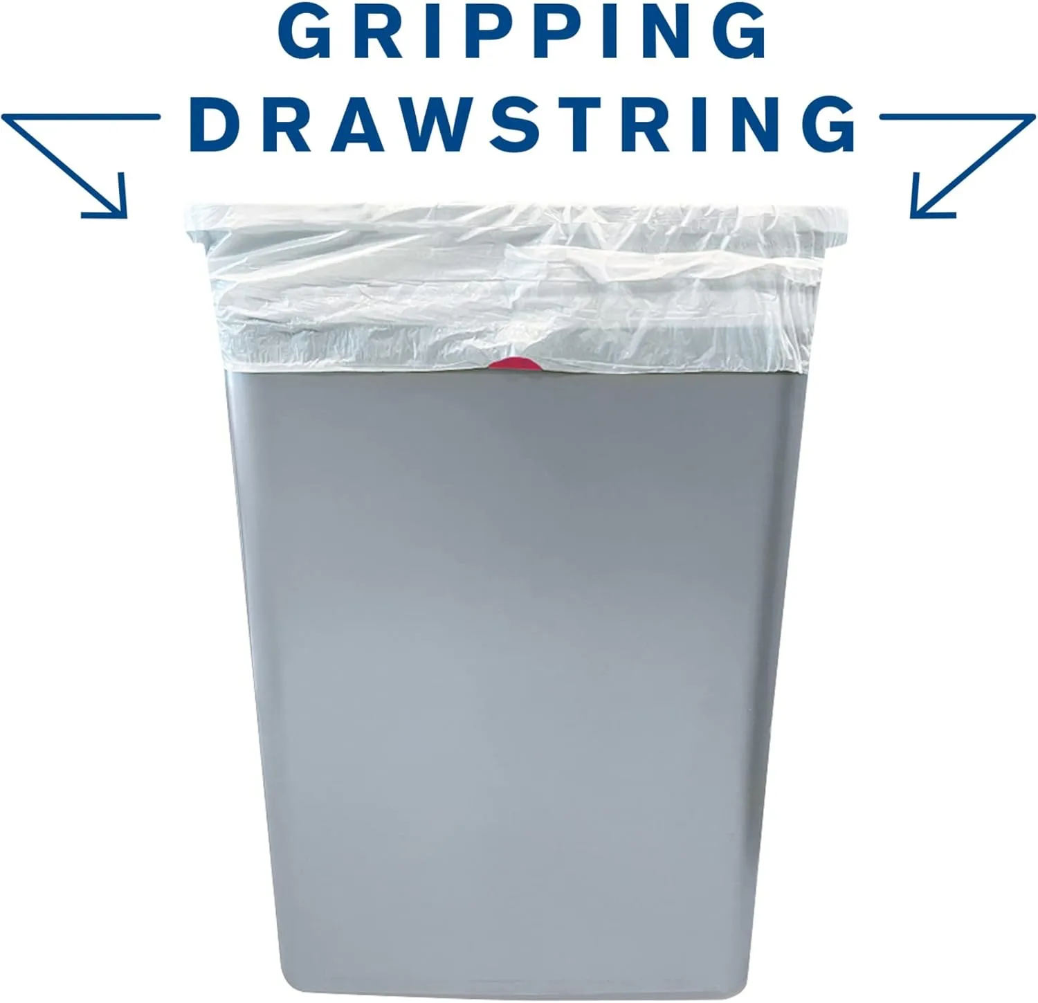 Highmark Tall 0.6 mil Drawstring Kitchen Trash Bags, 13 Gallon, 27.375in x 24in, White, Box Of 200