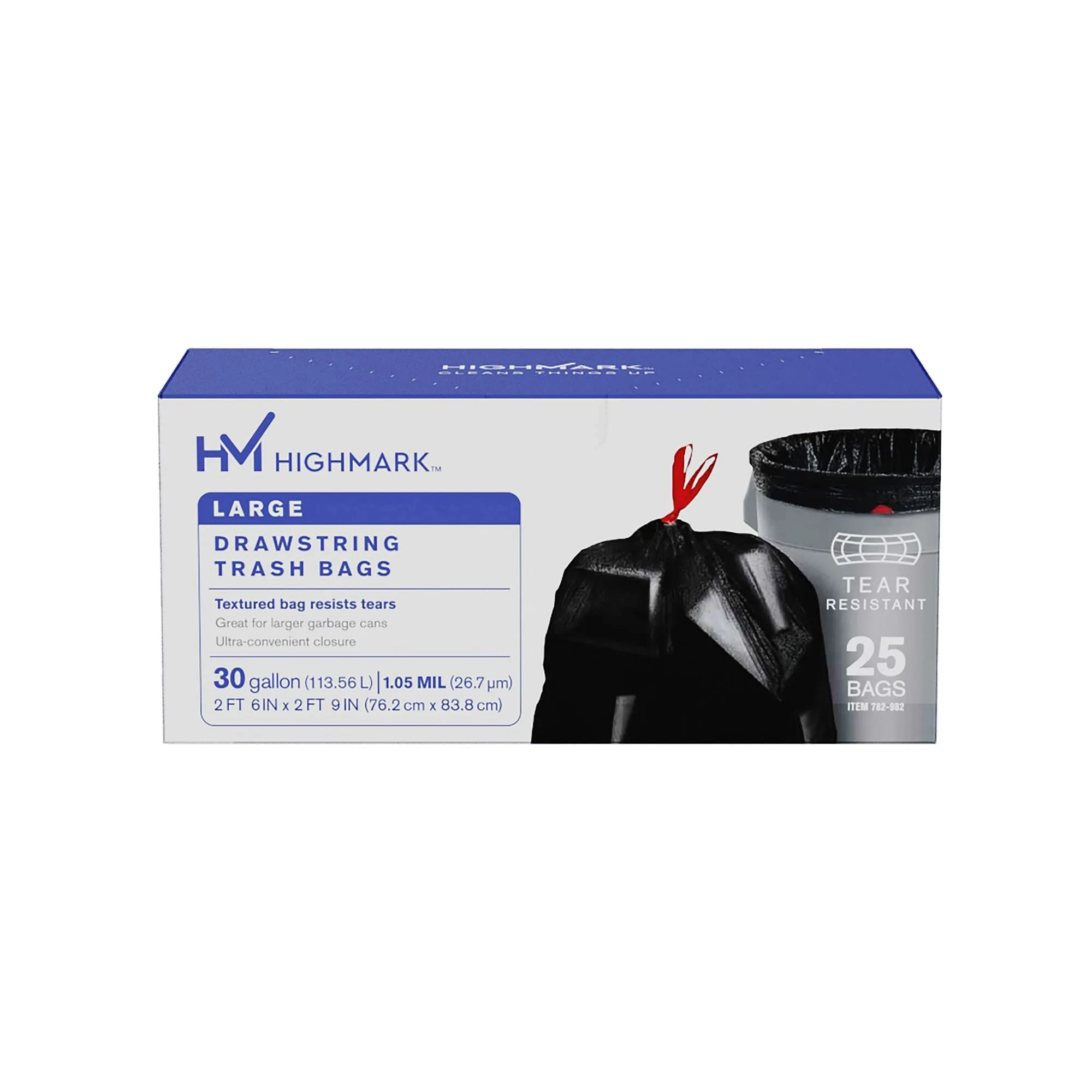 Highmark Low-Density Trash Bags, 30 Gallon, 30in x 33in, Box of 25 (DP782982)
