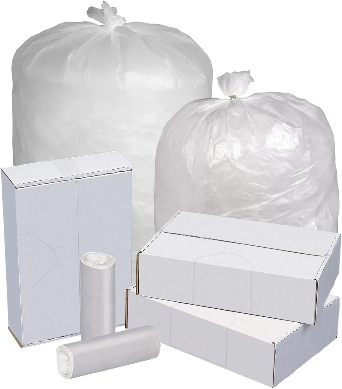 Highmark™ Linear Low Density Can Liners, 0.9-mil, 60 Gallons, 38" x 58", Clear, Box Of 100