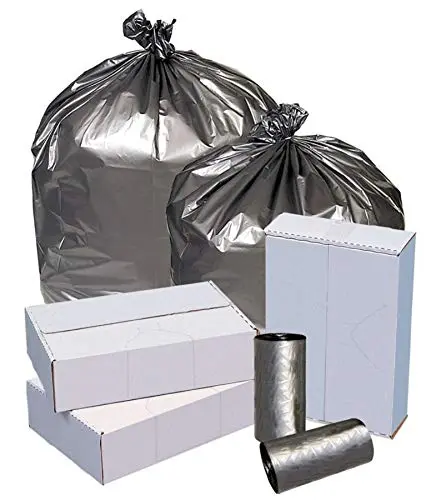 Highmark™ Linear Low Density Can Liners, 1.7-mil, 56 Gallons, 43" x 47", Silver, Box Of 50