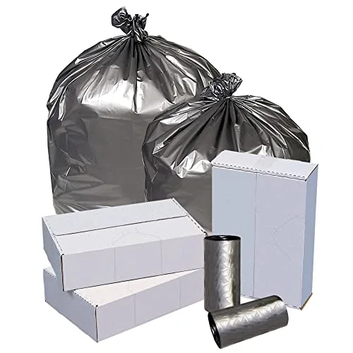 Highmark™ Linear Low Density Can Liners, 1.7-mil, 56 Gallons, 43" x 47", Silver, Box Of 50