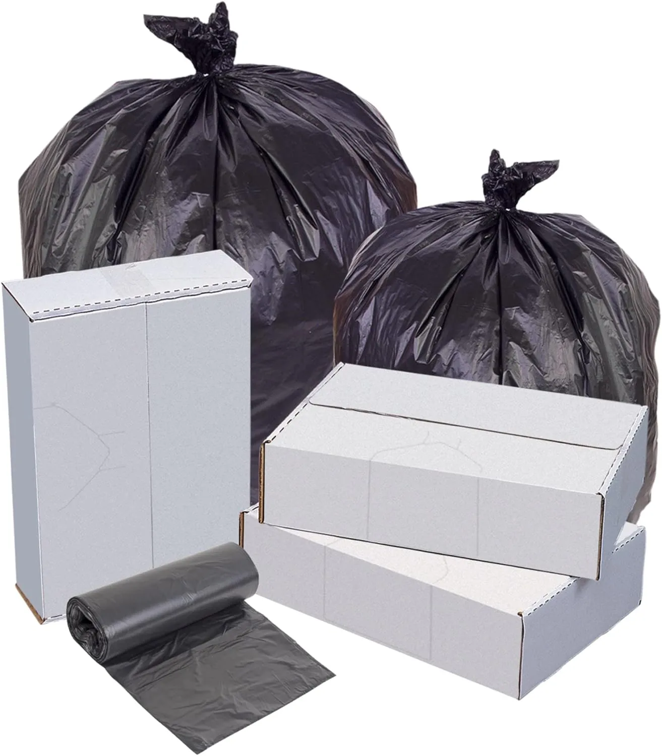 Highmark High-Density Can Liners, 22 Mic, 56 Gallons, 43" x 48", Black, Box Of 150