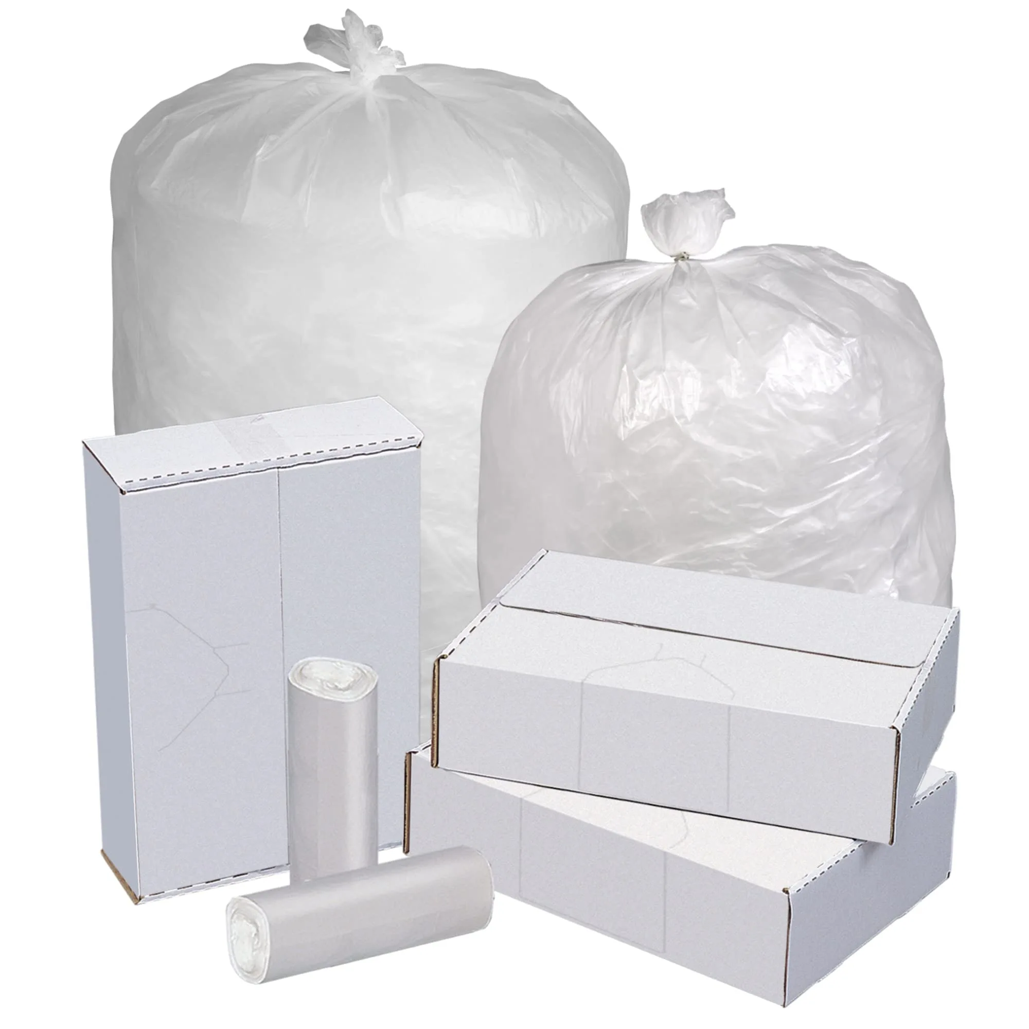 Highmark Linear Low Density Can Liners, 1.5-mil, 60 Gallons, 38" x 58", Clear, Box Of 100