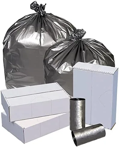 Highmark™ Linear Low Density Can Liners, 1.7-mil, 60 Gallons, 38" x 58", Silver, Box Of 50