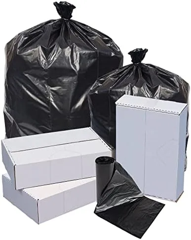 Highmark Repro 70% Recycled Can Liners, 1.25 mil, 56 Gallons, 43 x 47, Black, Box of 100