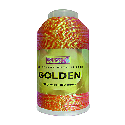 Hilo Metalizado Irisado Rollo Por 100 Gramos Color Naranja MS1003 Hilo Metalizado Irisado Rollo Por 100 Gramos Color Naranja MS1003