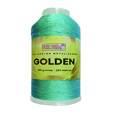Hilo Metalizado Irisado Rollo Por 100 Gramos Color Turquesa STL42067