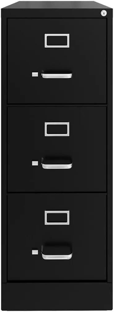 Hirsh 22-in Deep 3 Drawer - Letter Width - Vertical Metal File Cabinet - Black - Commercial Grade - Fully Assembled