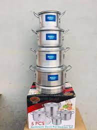 HOFFNER SET OF 4  STOCK ALUMINIUM STOCK POTS WITH 1 STEAMER