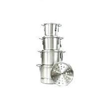 HOFFNER SET OF 4  STOCK ALUMINIUM STOCK POTS WITH 1 STEAMER