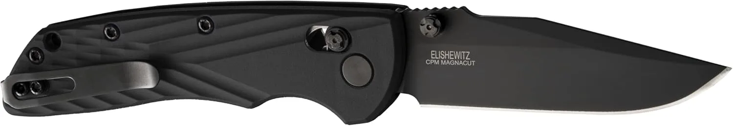 Hogue Deka ABLE Lock Folding Knife 3.25" CPM-MagnaCut Black Cerakote Clip Point Blade, Black Polymer Handles
