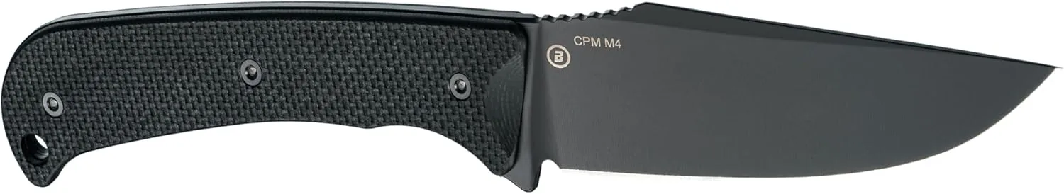 Hogue Extrak XL Fixed Blade Knife 3.9" CPM-M4 Black Cerakote Clip Point, Black G10 Handles, Nylon Blade Guard - 35854