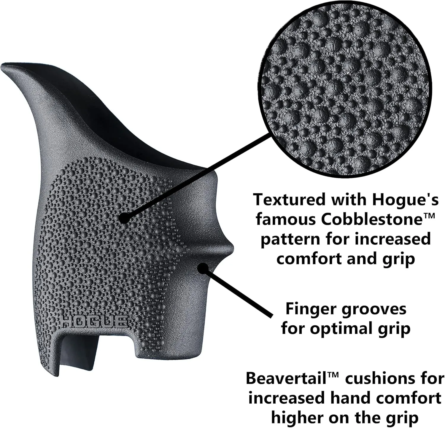 HOGUE HandAll Beavertail Rubber Grip Sleeve