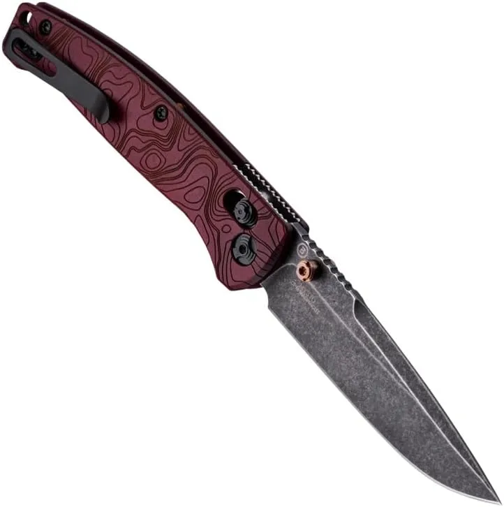 Hogue Mysto 3.4" Clip Point Manual Folder (Fire) Pocket Knife, Redstone Richlite Frame