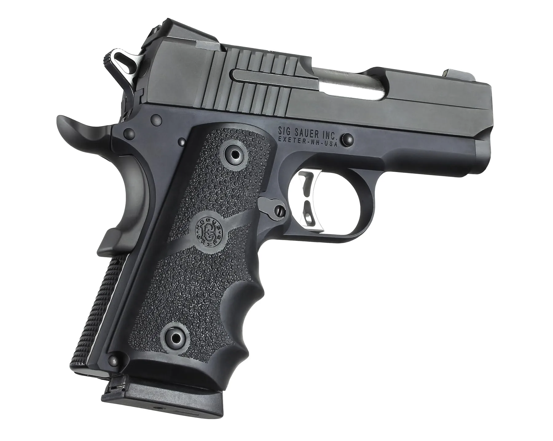Hogue 1911 Officers Model Rubber Grip with Finger Grooves