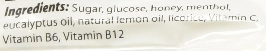 Honees Filled Honey Lemon Cough Drops- Filled with Honey, Menthol, Lemon and Eucalyptus