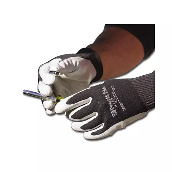 Honeywell 13 Cut, Lightweight Black Nylon Shell with Gray Nitrile Palm Coating 375-S