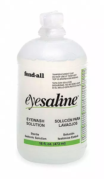 Honeywell Personal 16 oz. (473 ml) Trilingual Sterile Saline Eye Wash Bottle with Extended Flow Nozzle