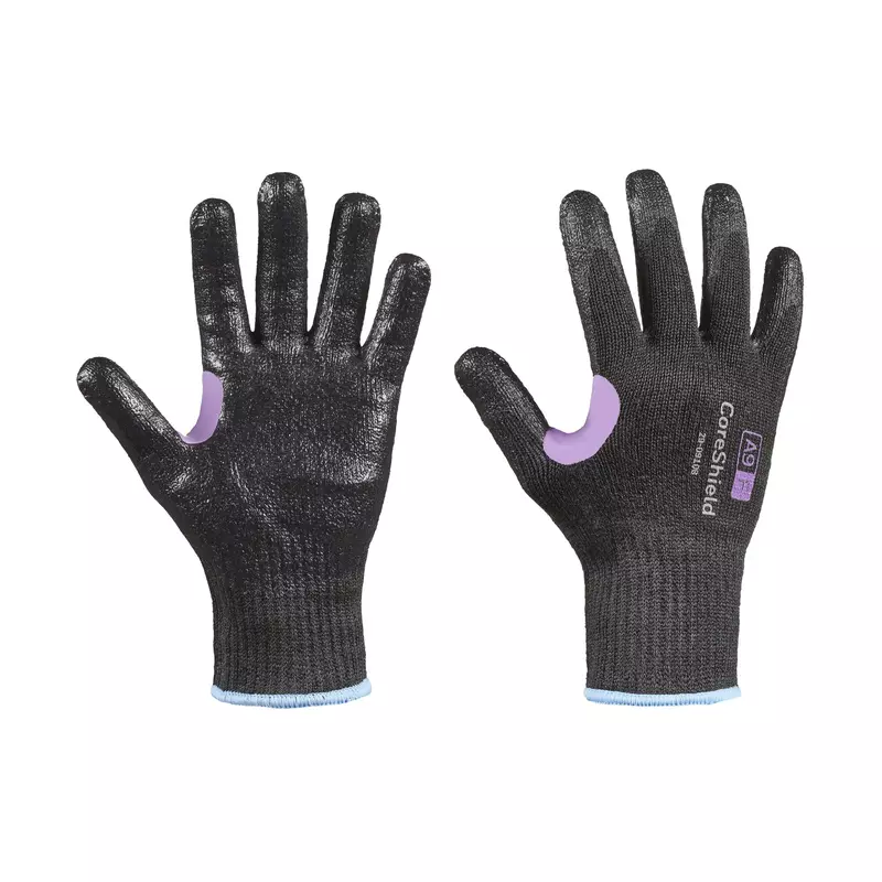 Miller Honeywell CoreShield, 10 gauge HPPE/Kevlar/alloy black liner, smooth nitrile black coating, A9/F