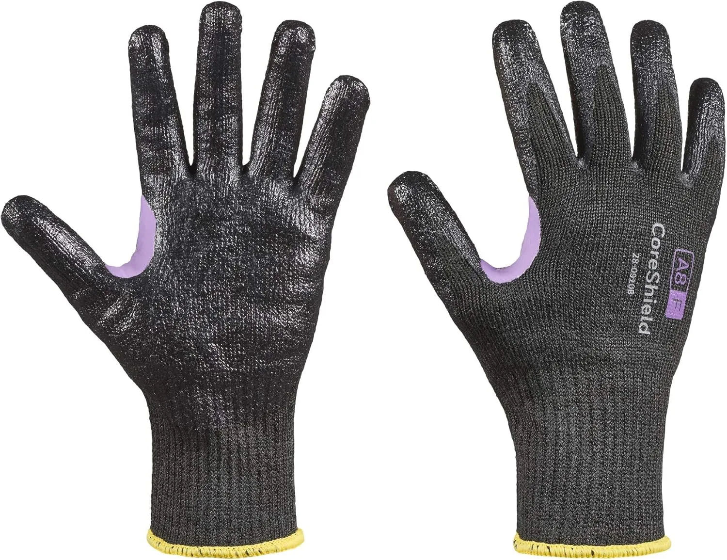 Miller Honeywell Safety Products CoreShield, 10 gauge HPPE/Kevlar/alloy black liner, smooth nitrile black coating, A8/F