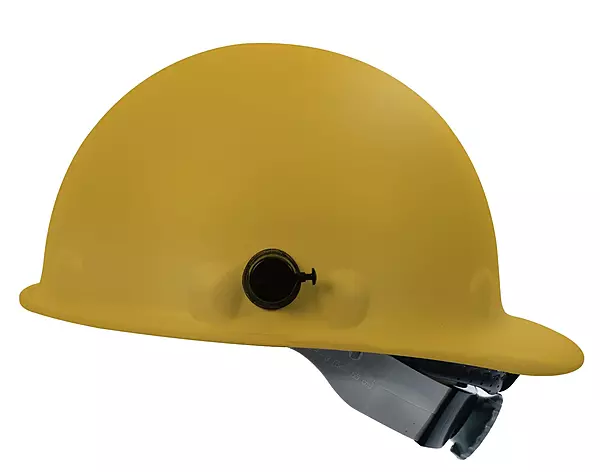 Fibre-Metal by Honeywell P2AQSW02A000 Super Eight Swing Fiber Glass Cap Style Hard Hat with Quick-Lok, Yellow