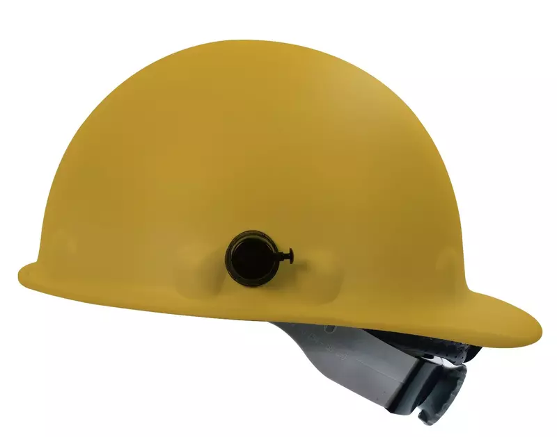 Fibre-Metal by Honeywell P2AQSW02A000 Super Eight Swing Fiber Glass Cap Style Hard Hat with Quick-Lok, Yellow