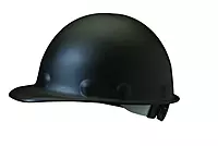 Fibre-Metal by Honeywell P2ASW11A000 Super Eight Swing Strap Fiber Glass Cap Style Hard Hat, Black