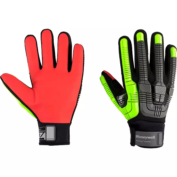 Honeywell Impact ANSI A6 Cut Palm, Velcro Cuff, LG 42-622BY/9L