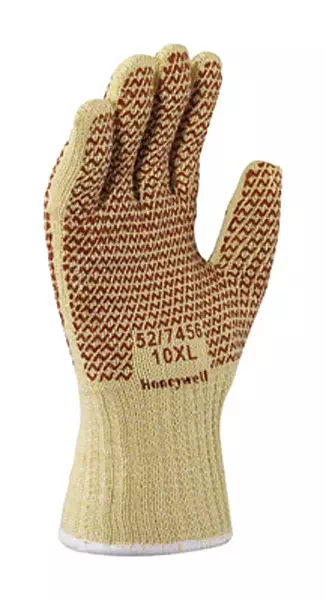 Honeywell Safety Products USA Yellow, White and Rust 7 Gauge Kevlar and Cotton Hot Mill Gloves with Knit Wrist