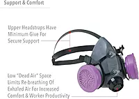 Honeywell Home North 5500 Series Niosh-Approved Half Mask Respirator, Small (550030S), Black