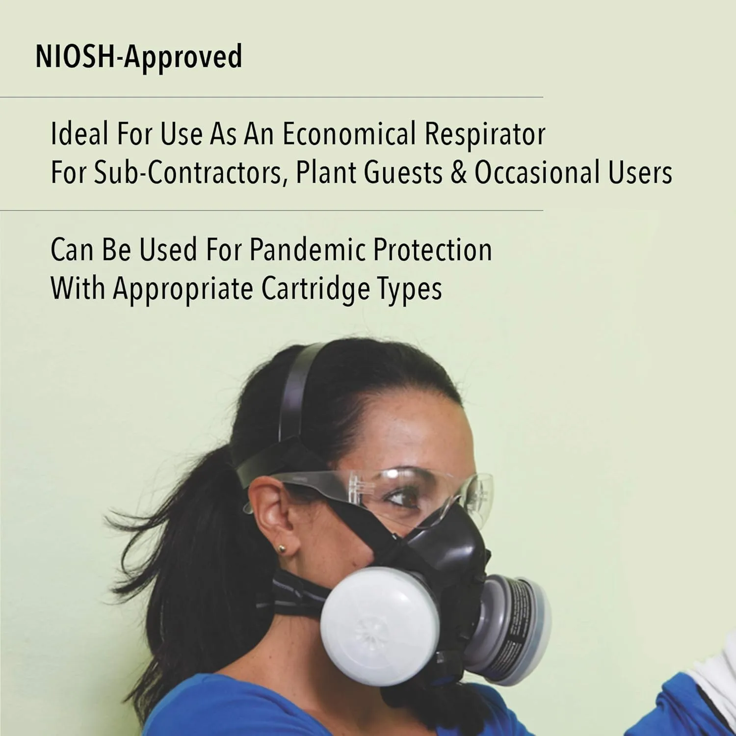 Honeywell Home North 5500 Series Niosh-Approved Half Mask Respirator, Small (550030S), Black
