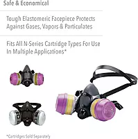 Honeywell Home North 5500 Series Niosh-Approved Half Mask Respirator, Small (550030S), Black