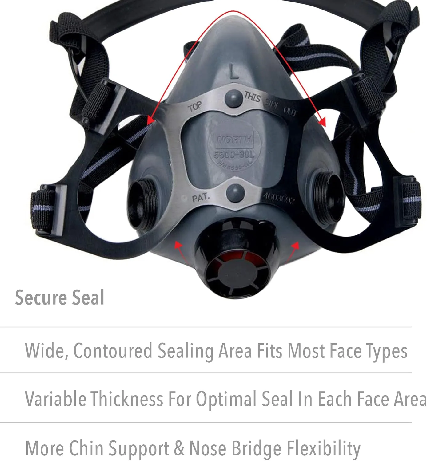 Honeywell Home North 5500 Series Niosh-Approved Half Mask Respirator, Small (550030S), Black