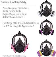 Honeywell North RU6500 Series Niosh-Approved Full Facepiece Silicone Respirator, Medium (RU65001M) 1 Count (Pack of 1)