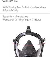 Honeywell North RU6500 Series Niosh-Approved Full Facepiece Silicone Respirator, Medium (RU65001M) 1 Count (Pack of 1)