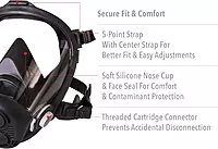 Honeywell North RU6500 Series Niosh-Approved Full Facepiece Silicone Respirator, Medium (RU65001M) 1 Count (Pack of 1)