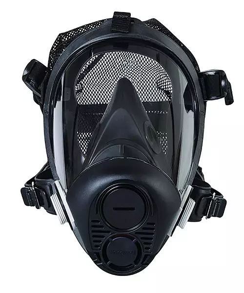 Honeywell Home RU65002M Full Facepiece Respirator w/ 5-Point Head Strap, Medium, Black 1 Count (Pack of 1)