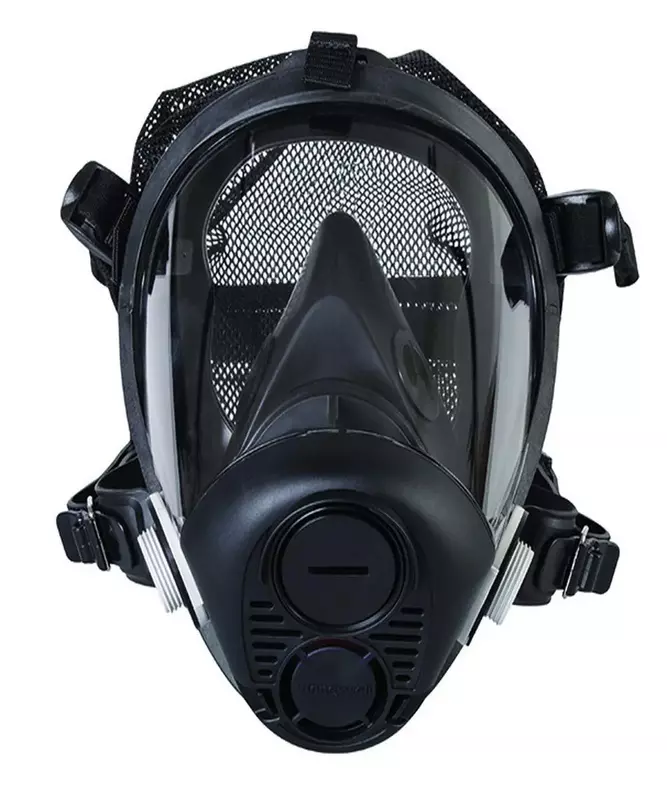 Honeywell Home RU65002M Full Facepiece Respirator w/ 5-Point Head Strap, Medium, Black 1 Count (Pack of 1)