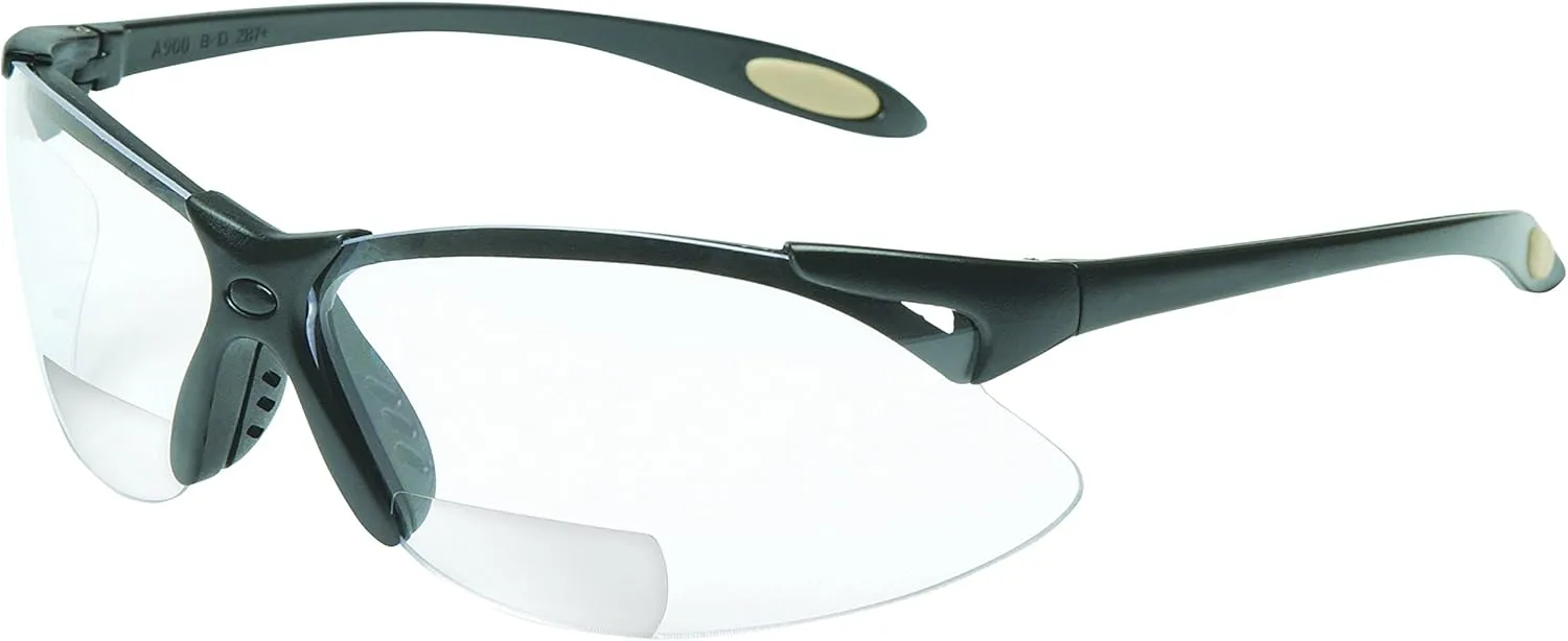 UVEX by Honeywell A951 Reader/Magnifier Series Black Frame, +2.0 Diopter Clear Lens with Anti-Scratch Hardcoat