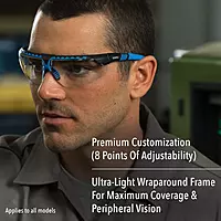 Uvex Honeywell Avatar Safety Glasses Black Frame with Clear Lens & Anti-Scratch Hardcoat (S2850)