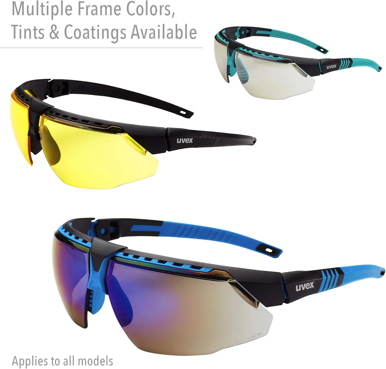 Uvex Honeywell Avatar Safety Glasses Black Frame with Clear Lens & Anti-Scratch Hardcoat (S2850)