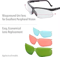 Uvex by Honeywell Genesis Safety Glasses with Uvextreme Anti-Fog Coating, Vapor Blue Frame