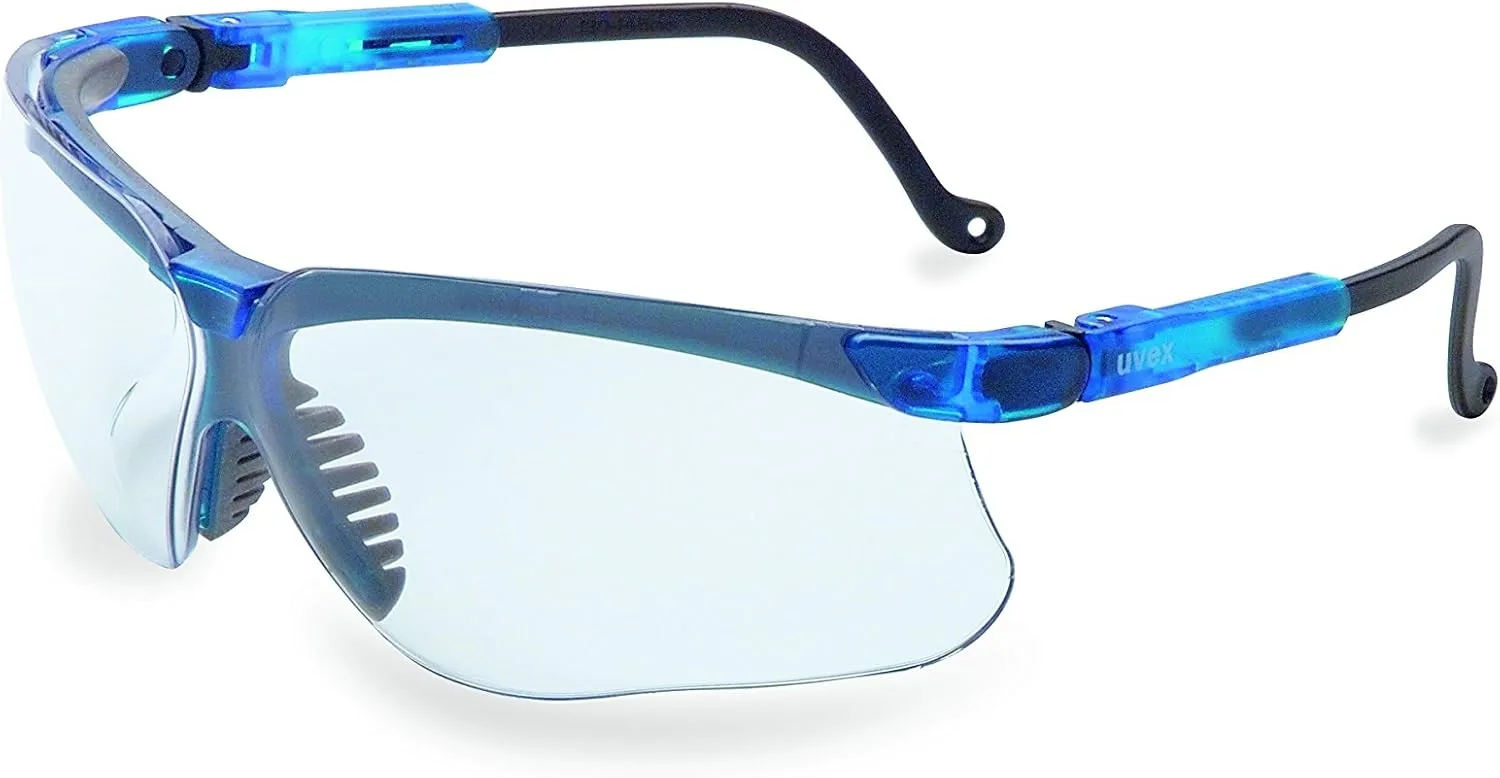 Uvex by Honeywell Genesis Safety Glasses with Uvextreme Anti-Fog Coating, Vapor Blue Frame