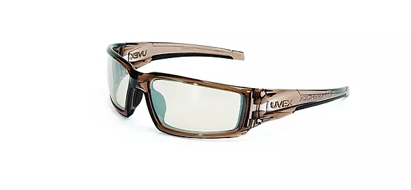 Honeywell Uvex Hypershock Safety Glasses, Brown Frame with SCT-Reflect 50 Lens & Anti-Scratch Hardcoat (S2963)