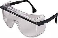 Honeywell Uvex Shade 5.0 Safety Glasses, Scratch-Resistant, OTG One Size Clear Lens, Black Frame