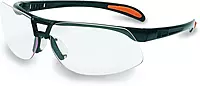 Honeywell Uvex by Protégé Safety Glasses, Metallic Black Frame with Clear Lens & Ultra-Dura Anti-Scratch Hardcoat (S4200-H5)